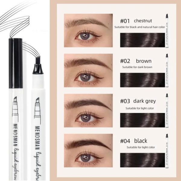 4 In 1 Waterproof Makeup Pen Eyebrow Pencil Long Lasting Easy Lip Color Liner Highlight Lying Silkworm Eyeliner Pen Makeup Tools (random Color)