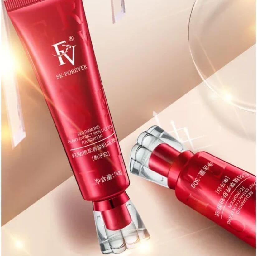 Matte & Poreless Foundation - High Coverage Liquid Makeup in Natural Red